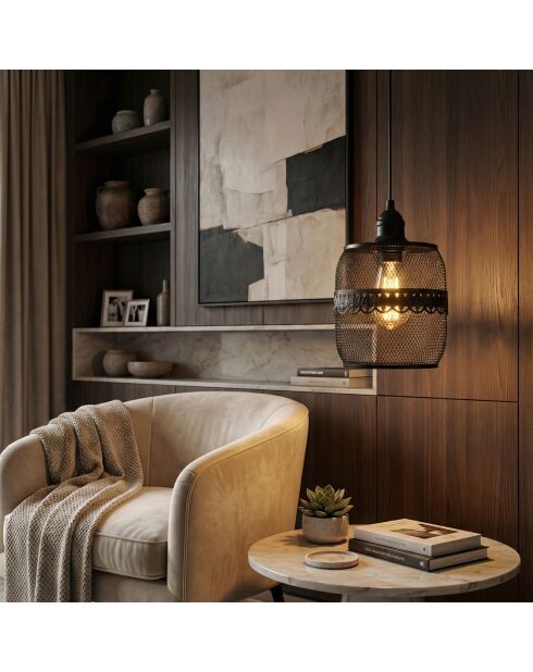 Berk-16400-4-A schwarzer Kronleuchter -H.32 bis 111 cm