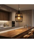 Berk-16400-4-A schwarzer Kronleuchter -H.32 bis 111 cm