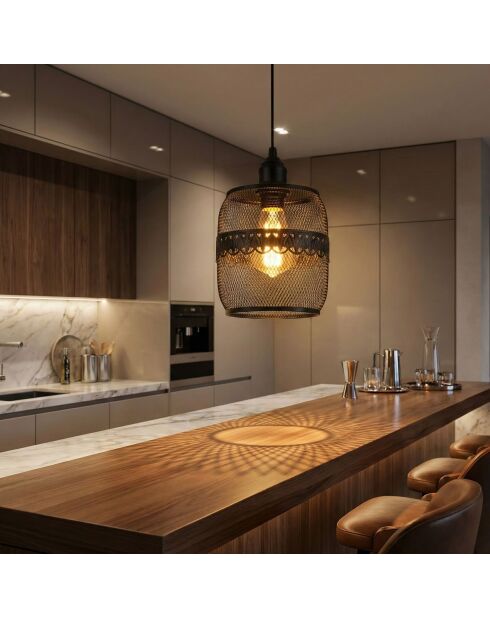 Berk-16400-4-A schwarzer Kronleuchter -H.32 bis 111 cm