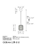 Berk-16400-4-A schwarzer Kronleuchter -H.32 bis 111 cm