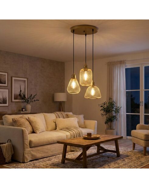 Berk-16401-2 goldener Kronleuchter-55 x 55 x 130 cm