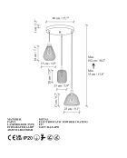 Berk-16401-2 goldener Kronleuchter-55 x 55 x 130 cm