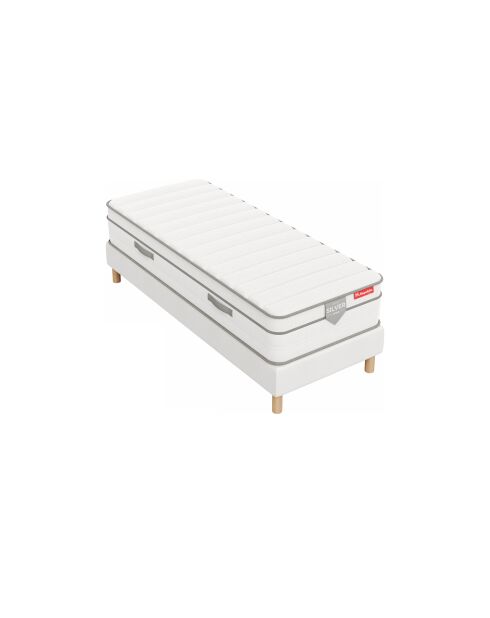 Pack Matelas HSILVER 30cm + sommier blanc - 90x190cm