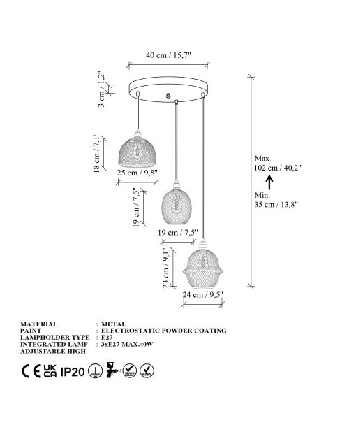 Berk-16401-1 vergoldeter Kronleuchter-55 x 55 x 130 cm