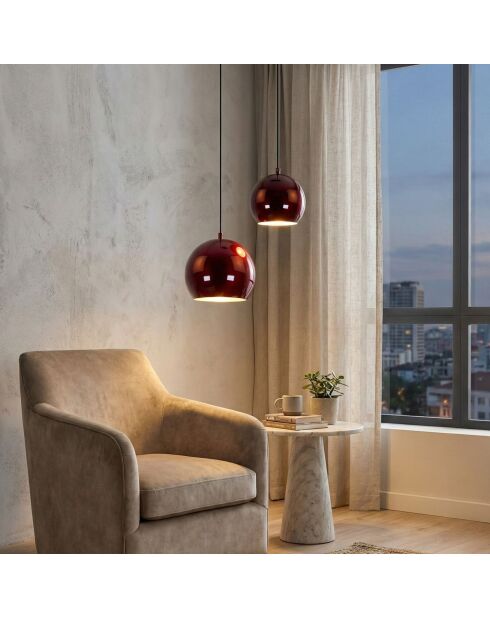 Orbit Chandelier-15-20-16300-Bordeaux -H.40 tot 105 cm