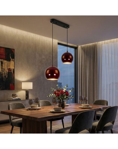 Orbit Chandelier-15-20-16300-Bordeaux -H.40 tot 105 cm