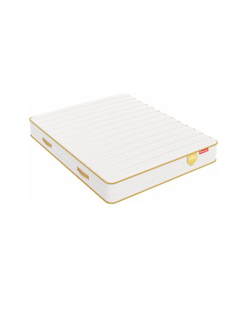 Matelas HGOLD 25cm ressorts ensachés blanc doré - 140x190cm