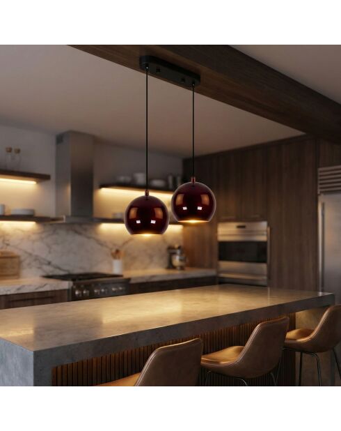 Orbıt-15-16300-E Bordeaux kroonluchter -H.35 tot 100 cm