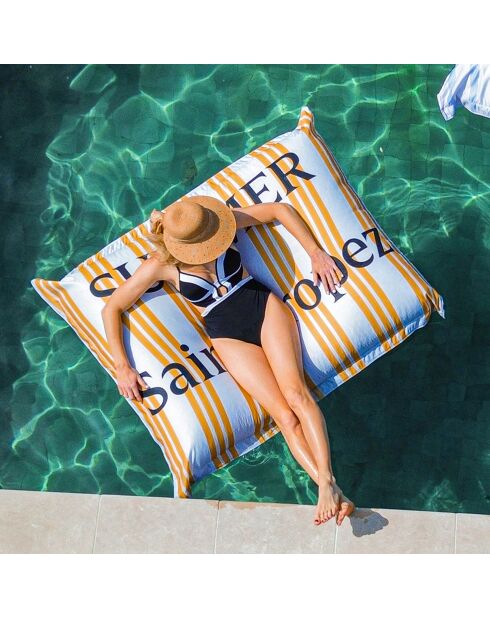 Summer in St Tropez rechthoekige poef met print - 160x130cm