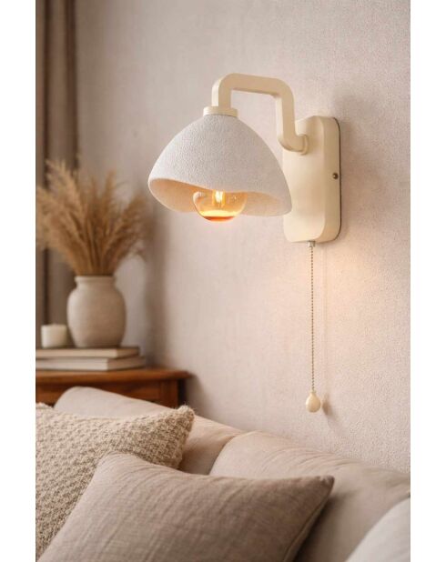 Lampada da parete Beton crema -H.28 cm