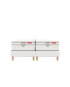 Set van 2 HSILVER matrassen van 30 cm + 2 witte bedbodems - 90x200cm
