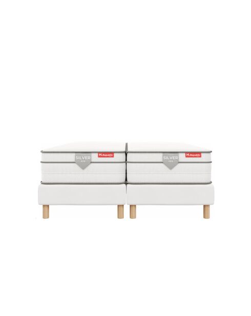 Set van 2 HSILVER matrassen van 30 cm + 2 witte bedbodems - 90x200cm