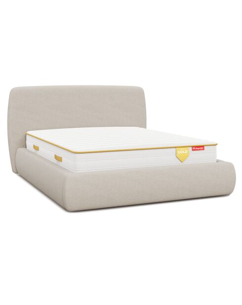 Matelas HGOLD 25cm ressorts ensachés blanc doré - 200x200cm