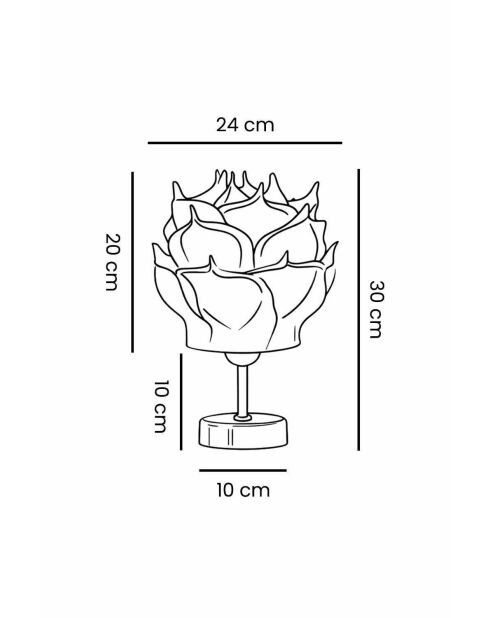 MAG0003 wit/zwarte tafellamp -H.30 cm