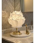 Lampe de table MAG0002 blanc doré brillant -H.30 cm