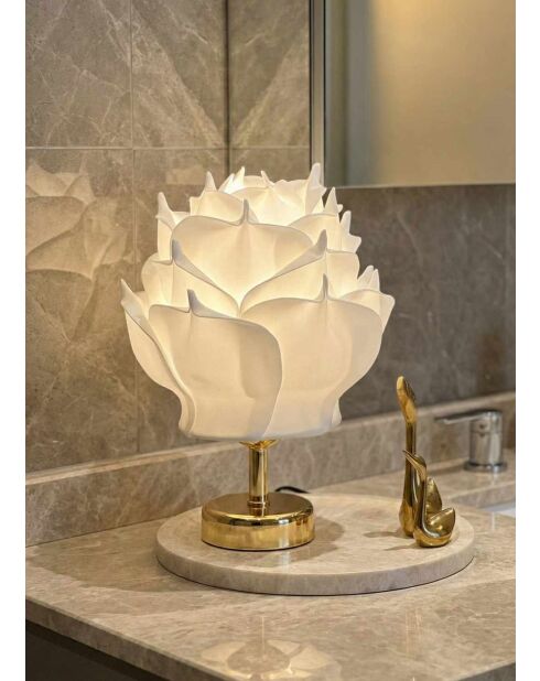 Lampe de table MAG0002 blanc doré brillant -H.30 cm