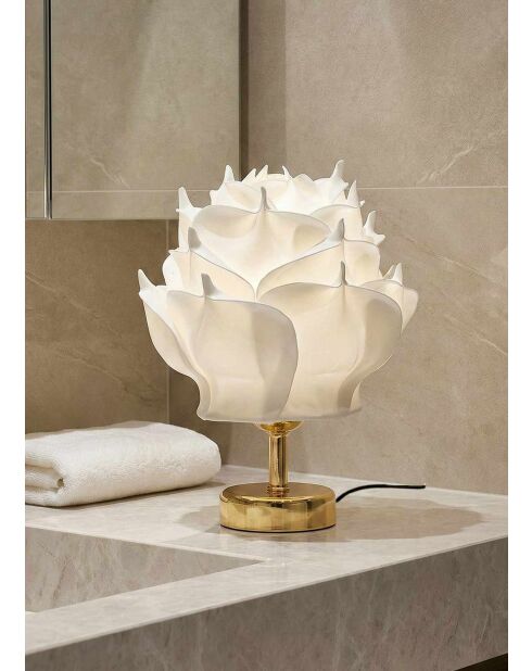 Lampe de table MAG0002 blanc doré brillant -H.30 cm