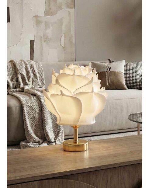 Lampe de table MAG0002 blanc doré brillant -H.30 cm