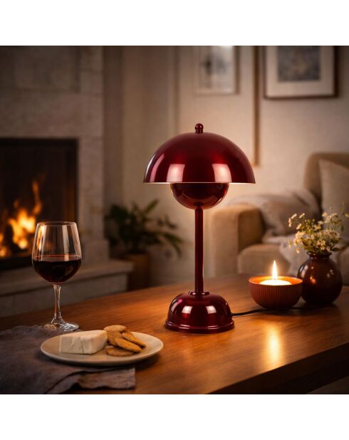 Lámpara de mesa Eylul-15681-E Burgundy-E, 20 x 20 x 40 cm