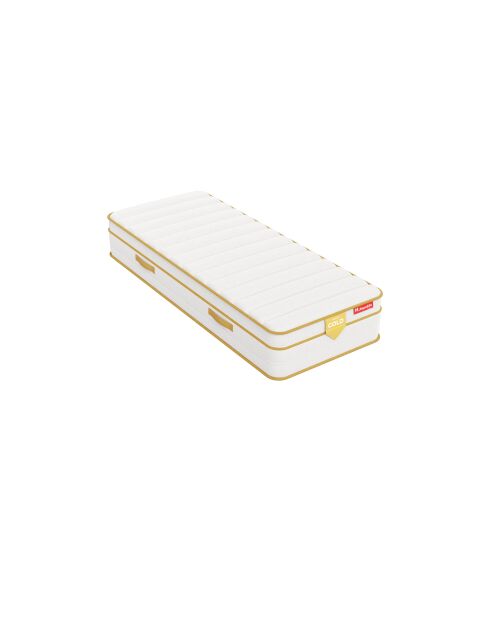 Matelas HGOLD 30cm micro ressorts ensachés et mousse mémoire de forme HD blanc doré - 80x200cm