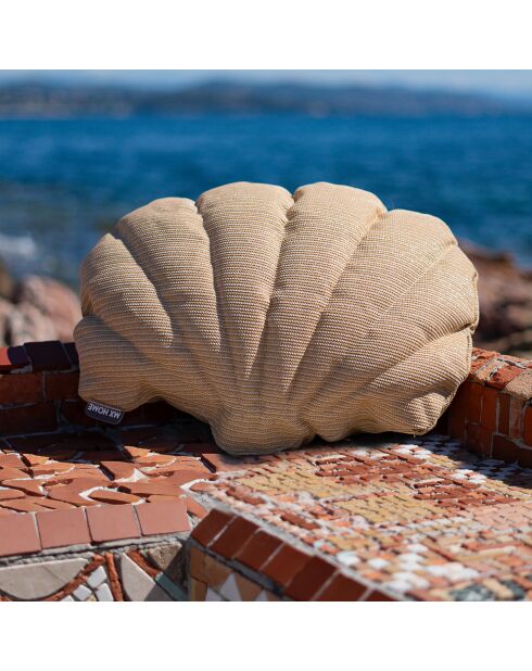 Raphia RS3 Muschelkissen, 70 x 55 x 15 cm, beige