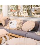 Cuscino a conchiglia Raphia RS3 beige - 70x55x15cm