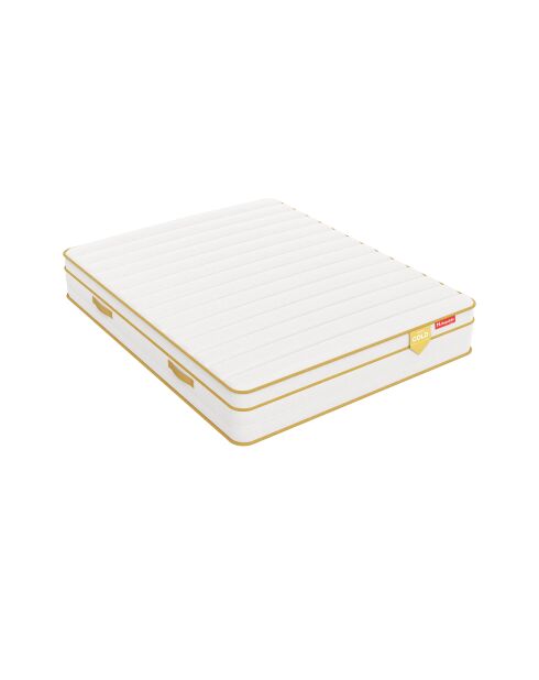Matelas HGOLD 30cm micro ressorts ensachés et mousse mémoire de forme HD blanc doré - 140x200cm