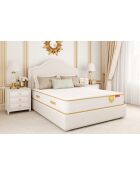 Matelas HGOLD 25cm ressorts ensachés blanc doré - 140x200cm
