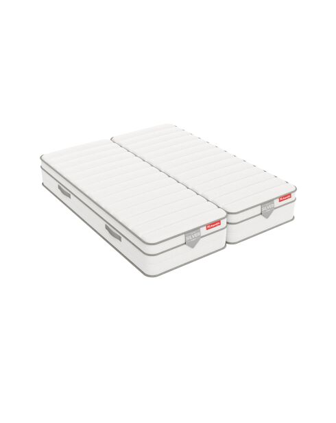 Set aus 2 HSILVER-Matratzen, 30 cm, aus hochdichtem Schaumstoff TWINS, zusammensteckbar, silberweiß — 90 x 200 cm