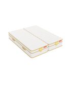 Juego de 2 colchones HGOLD TWINS de 30 cm con micromuelles conectables y espuma viscoelástica HD en blanco dorado, 80 x 200 cm