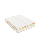 Set de 2 Matelas HGOLD 30cm TWINS connectables micro ressorts ensachés et mousse mémoire de forme HD blanc doré- 90x200cm