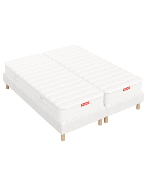 Packung 2 HIVORY-Matratzen, 20 cm, +2 weiße Lattenroste, 90 x 200 cm