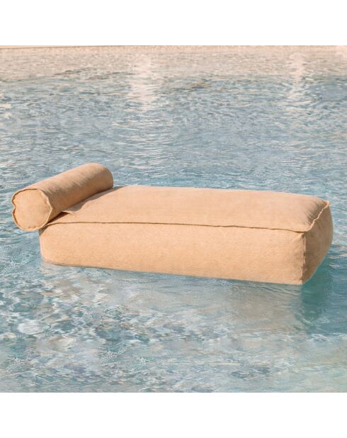 Tumbona Raffia con reposacabezas TR beige - 180x90x40 cm