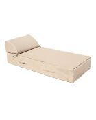 Eenpersoonsbed met hoofdsteun raffia B1 beige - 80x180x26cm