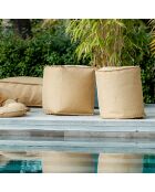 Raphia R06 beiger runder Hocker - 45x45x45cm