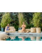 Raphia R06 beiger runder Hocker - 45x45x45cm