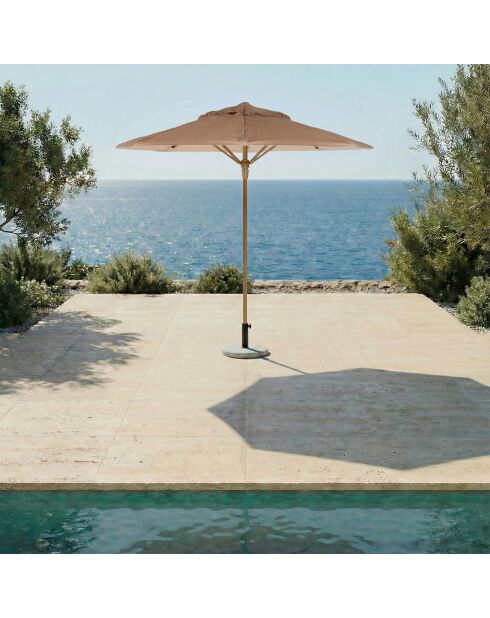 Runder Schirm 2M Raphia P2R beiger Stoff - 200cm