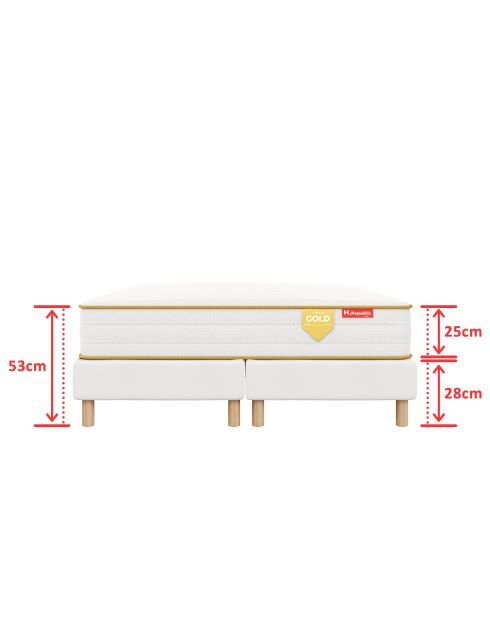 Packung HGOLD, 25 cm, +2 weiße Lattenroste, 180 x 200 cm