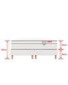 Set HSILVER Matratze, 30 cm, +2 weiße Lattenroste, 160 x 200 cm