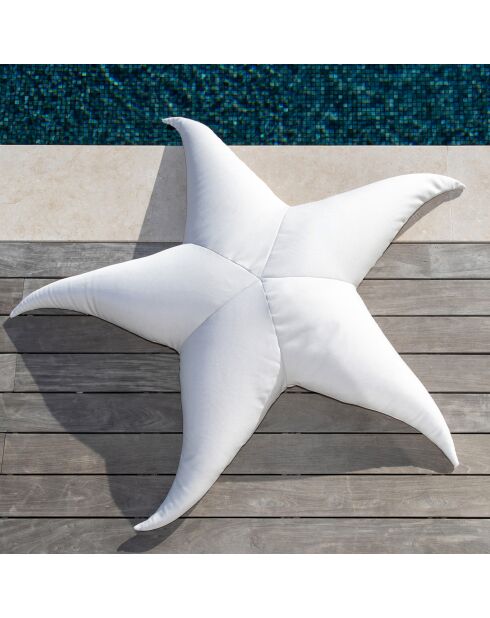 Sitzpuff XL Seestern Bast C2 weiß - 180x35cm