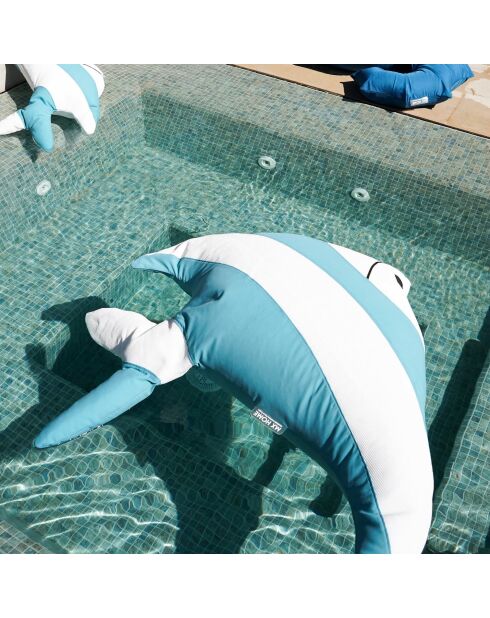 Sitzsack PS Fish XL in Beige und Blau - 135x100x35