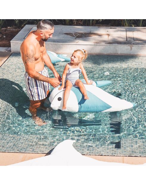 Sitzsack PS Fish XL in Beige und Blau - 135x100x35