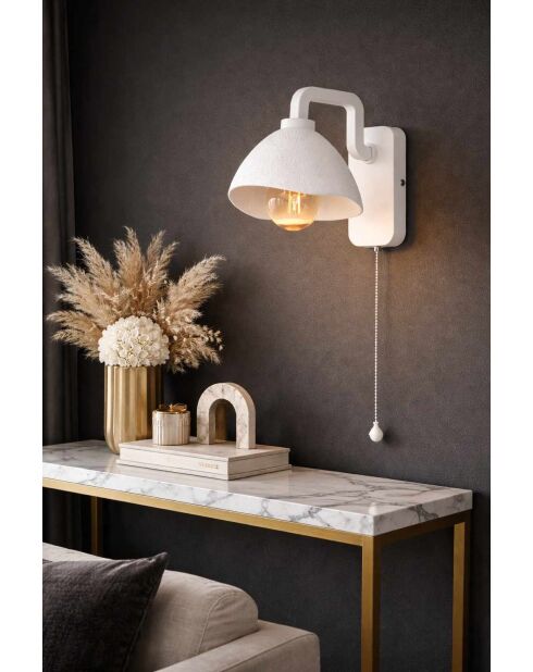 Lampada da parete Beton bianca -H.28 cm