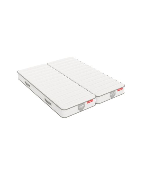 Set aus 2 HSILVER-Matratzen, 17 cm, aus hochdichtem Schaumstoff TWINS, zusammensteckbar, silberweiß — 90 x 200 cm