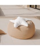 XL Raphia PXLR Fußbank, beige, 90 x 90 x 40 cm