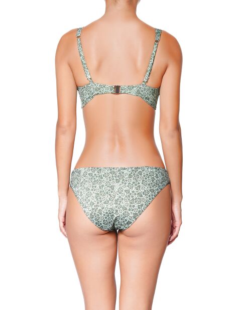 Top da bagno verde con scollo a V