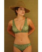 Top da bagno verde con scollo a V