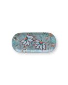 Plat cake Flower Festival bleu clair - 33,3x15,5cm