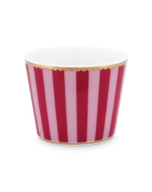 Huevera Love Birds con rayas rojas y rosas, 4 x 4,9 cm