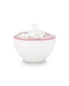 Mooie roze suikerpot met stippen en goud - 300 ml